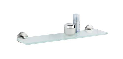 Wenko 19623800 Bosio Wandablage Wand Edelstahl, Glas Chrom (matt), Chrom (satiniert) rostfrei 1St.