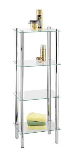 Wenko 15853800 Yago 4 Glasablagen Regal Chrom, Transparent