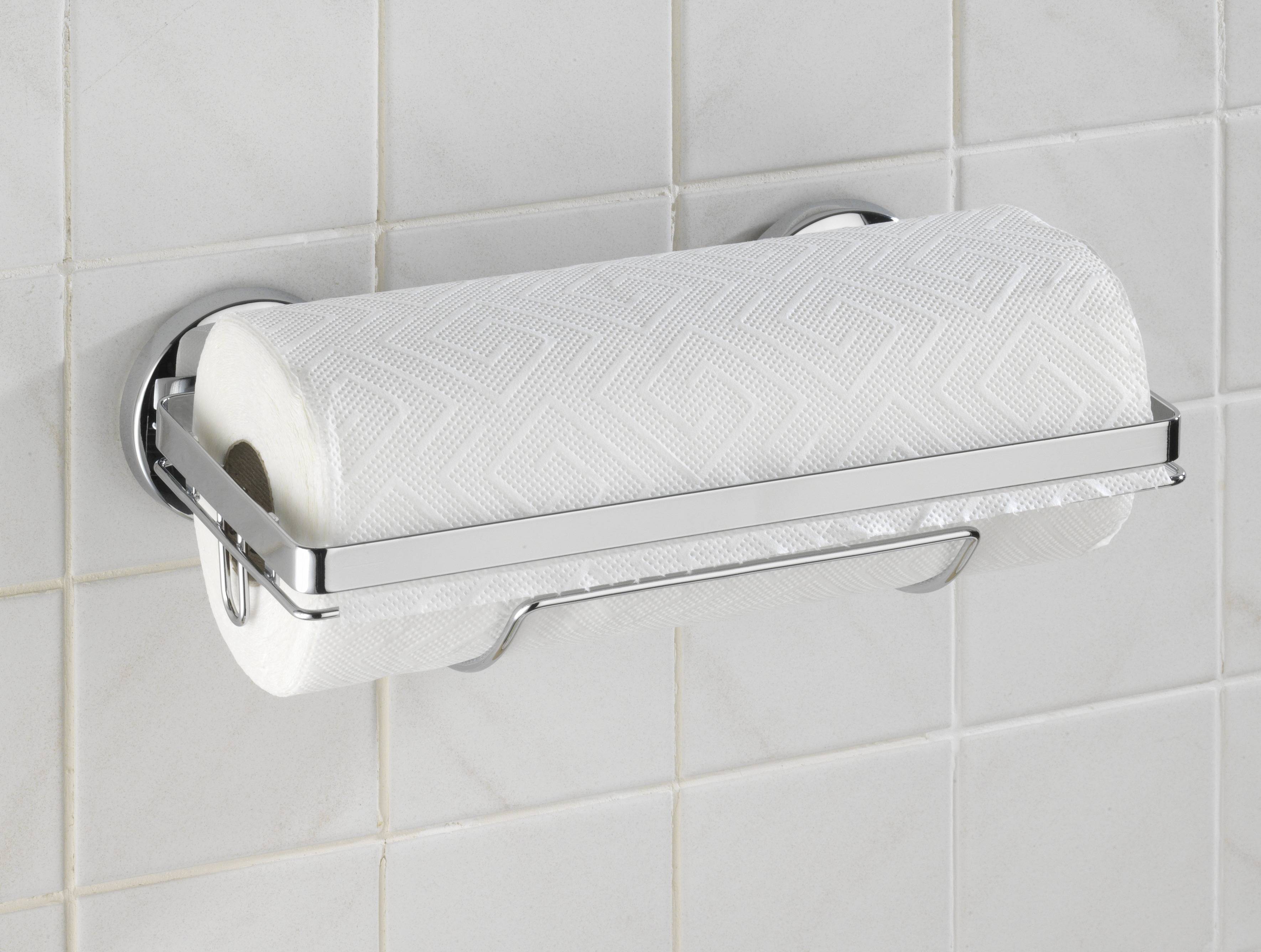 Wenko 5871800 Magic-Loc Küchenrollenhalter, Befestigen ohne Bohren