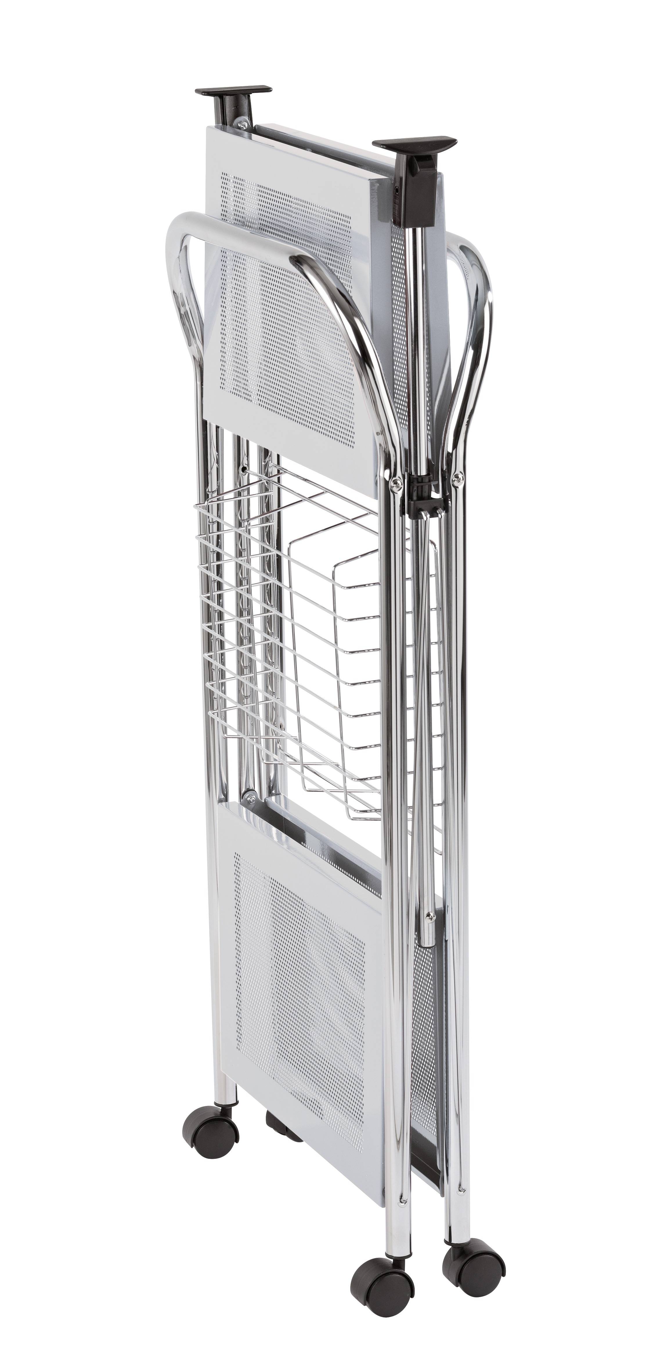 Wenko 900060800 WENKO Servierwagen Sunny Silber, zusammenklappbar