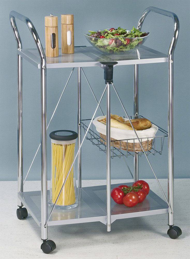 Wenko 900060800 WENKO Servierwagen Sunny Silber, zusammenklappbar