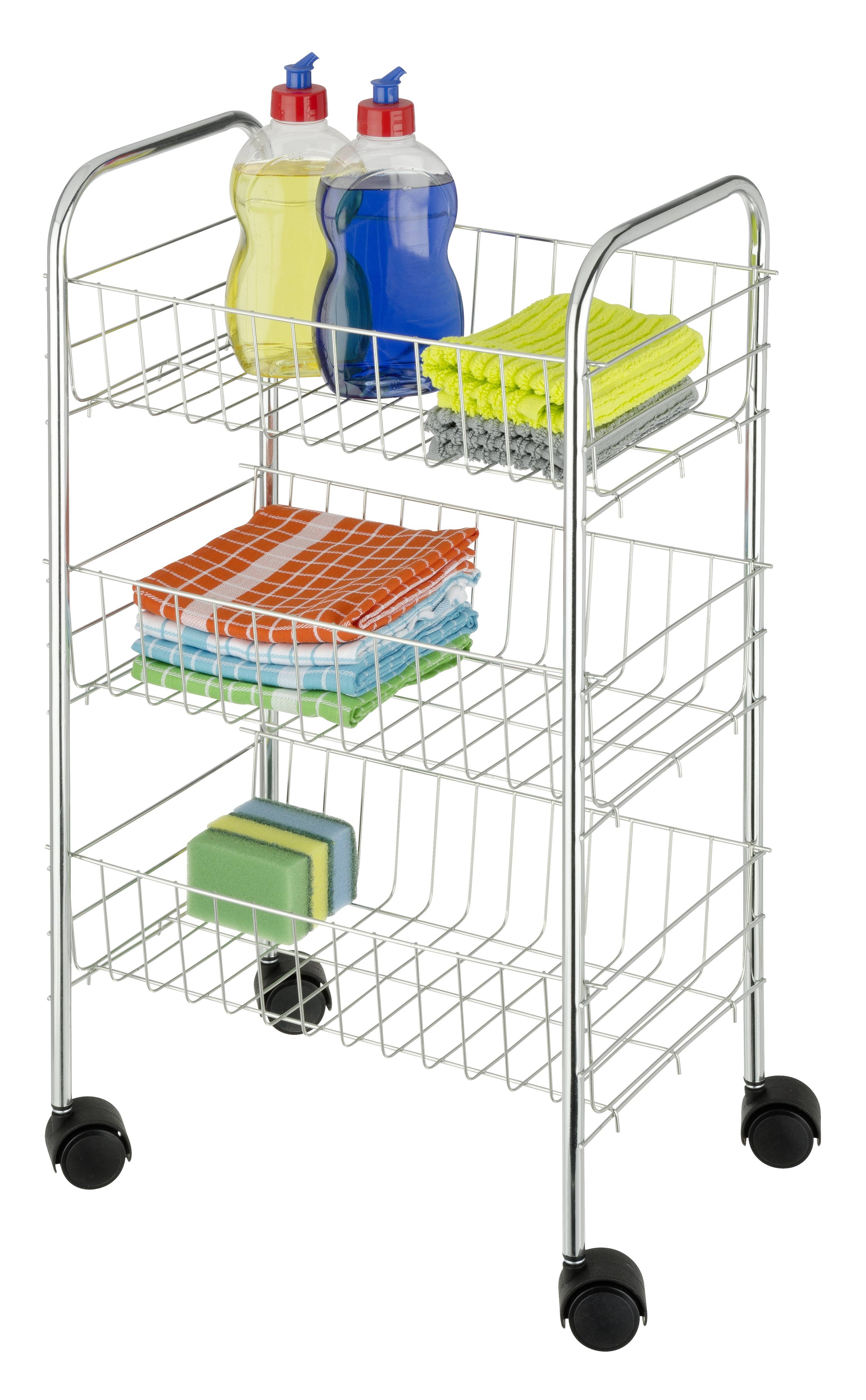 Wenko 12102800 WENKO Rollwagen Florenz mit 3 Ablagen