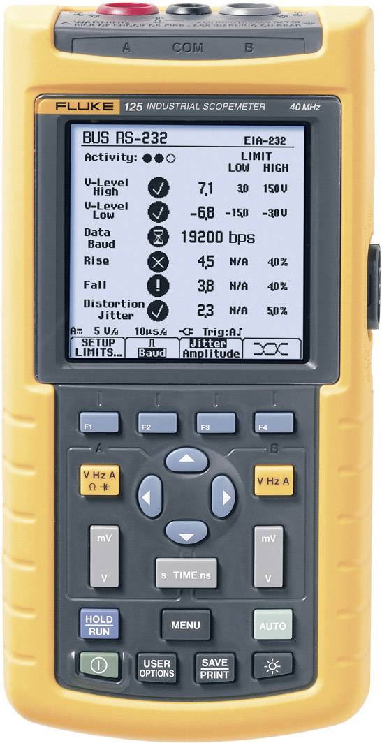 Hand-Oszilloskop Fluke 125/S 40 MHz 2-Kanal 2.5 GSa/s 3 kpts 8 Bit kalibriert Werksstandard (ohne Zertifikat) Digital-Speicher (DSO)