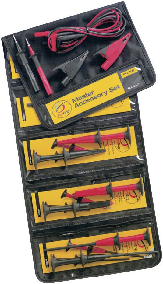 Fluke TLK-225-1 Sicherheits-Messleitungs-Set Lamellenstecker 4mm Lamellenstecker 4mm 1.50m Schwarz, Rot 1St.