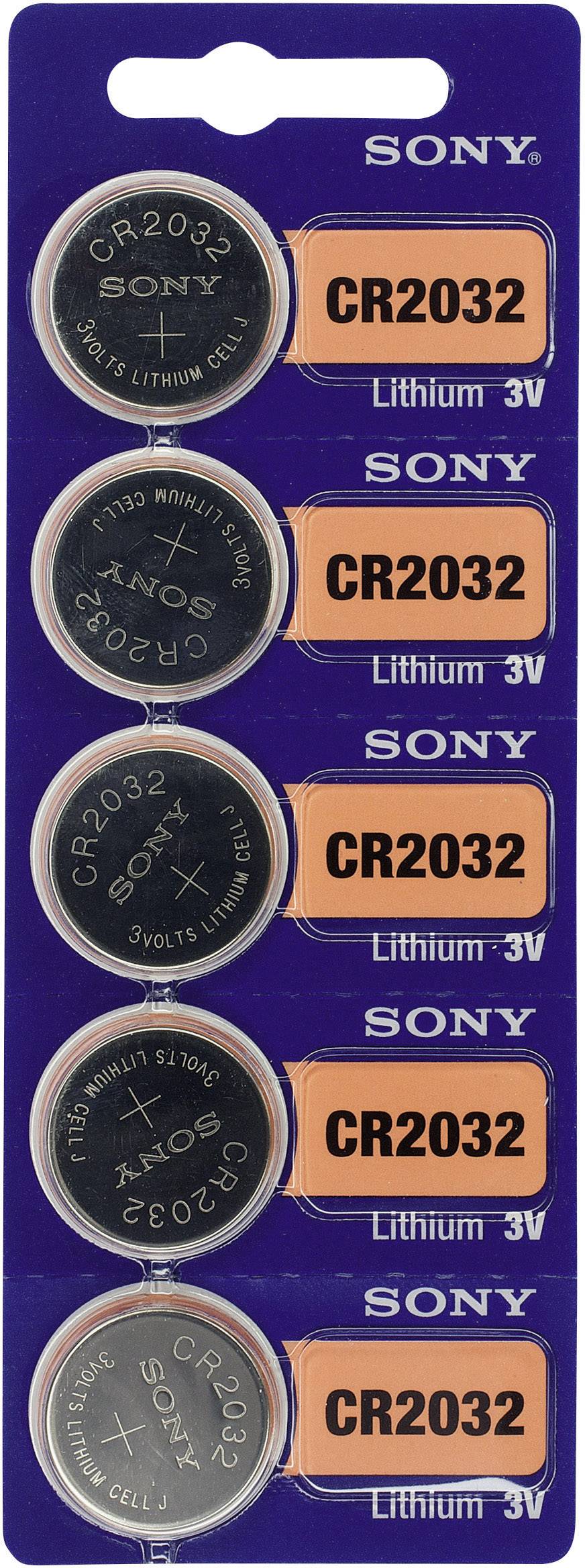 Sony CR 2032 Knopfzelle CR 2032 Lithium 220 mAh 3 V 5 St.