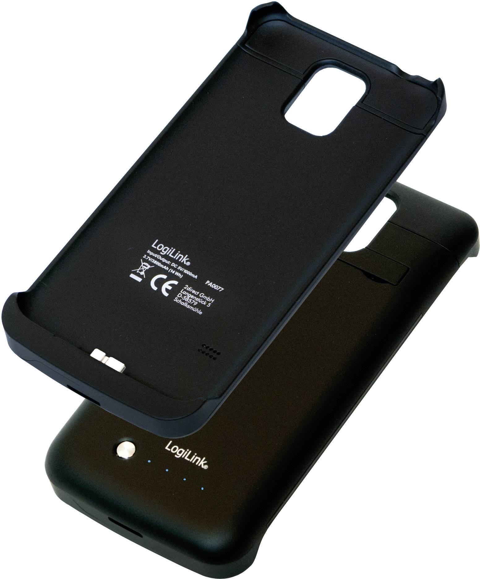 LogiLink Schutzhülle für Samsung Galaxy S5 mit integriertem 3800 mAh Akku