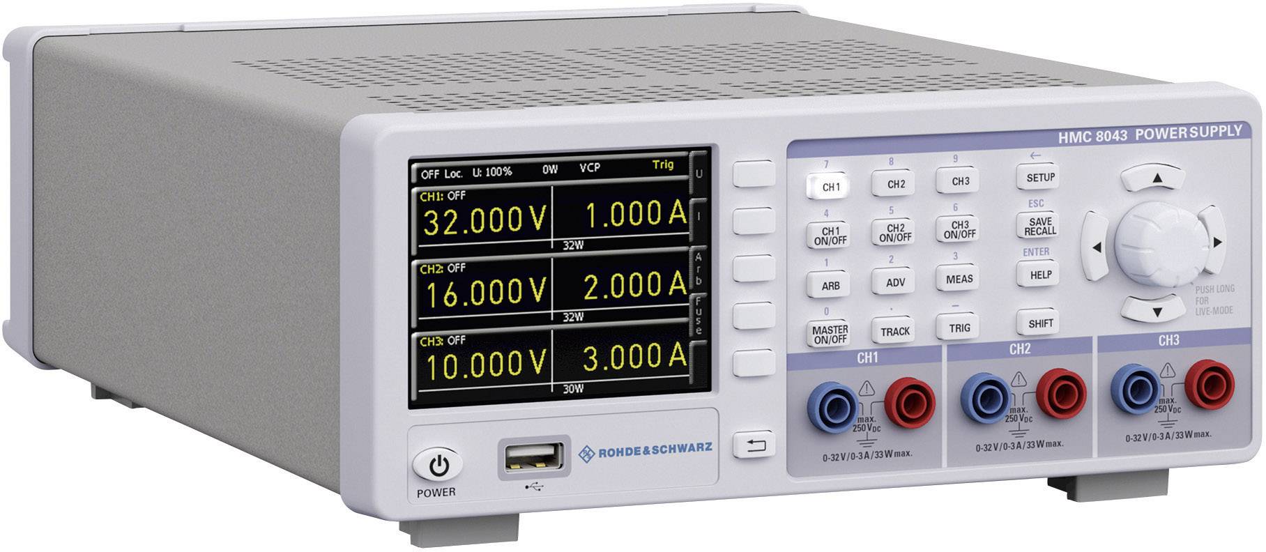 Rohde & Schwarz HMC8043 Labornetzgerät, einstellbar 0 - 32 V 0 - 3 A 100 W USB-Host, USB, Ethernet Anzahl Ausgänge 3 x