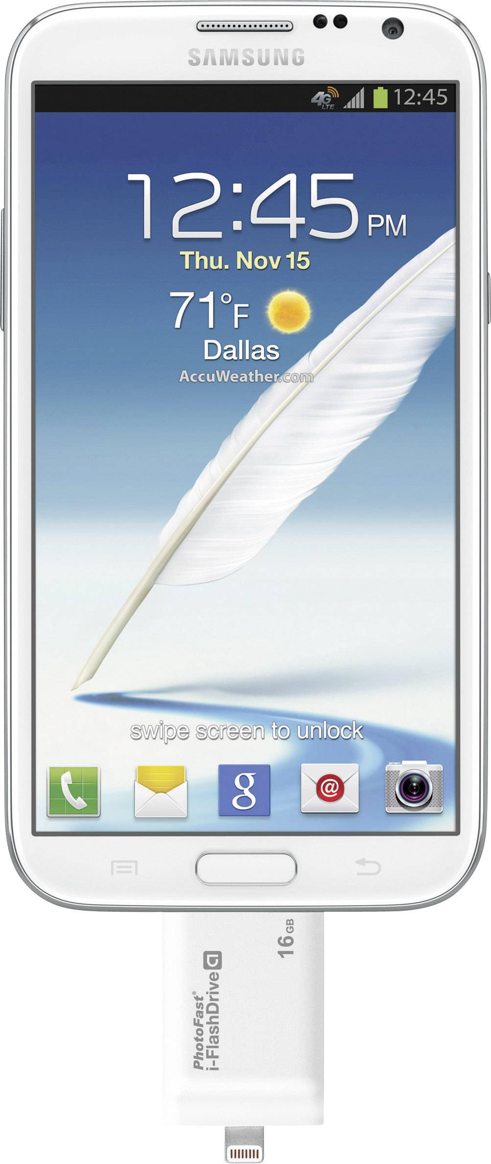 PhotoFast I-FlashDrive A Gen2 Lightning USB-Zusatzspeicher Smartphone/Tablet Weiß 16 GB USB 2.0, Mini USB 2.0, Apple Lightning