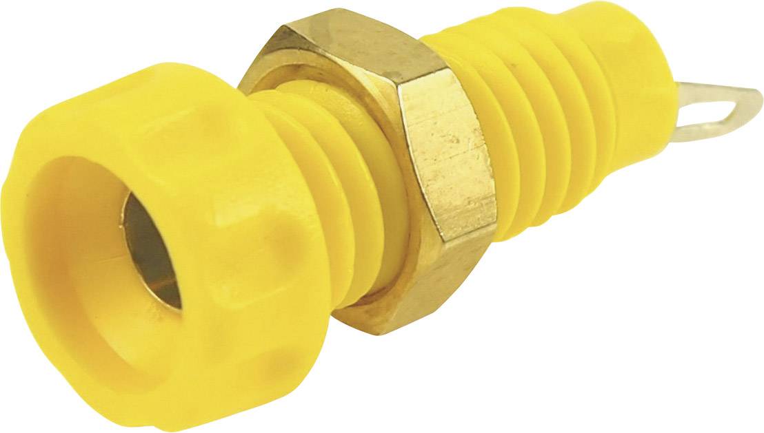 Cliff CL1454A Laborbuchse Buchse, Einbau vertikal Stift-Ø: 4mm Gelb