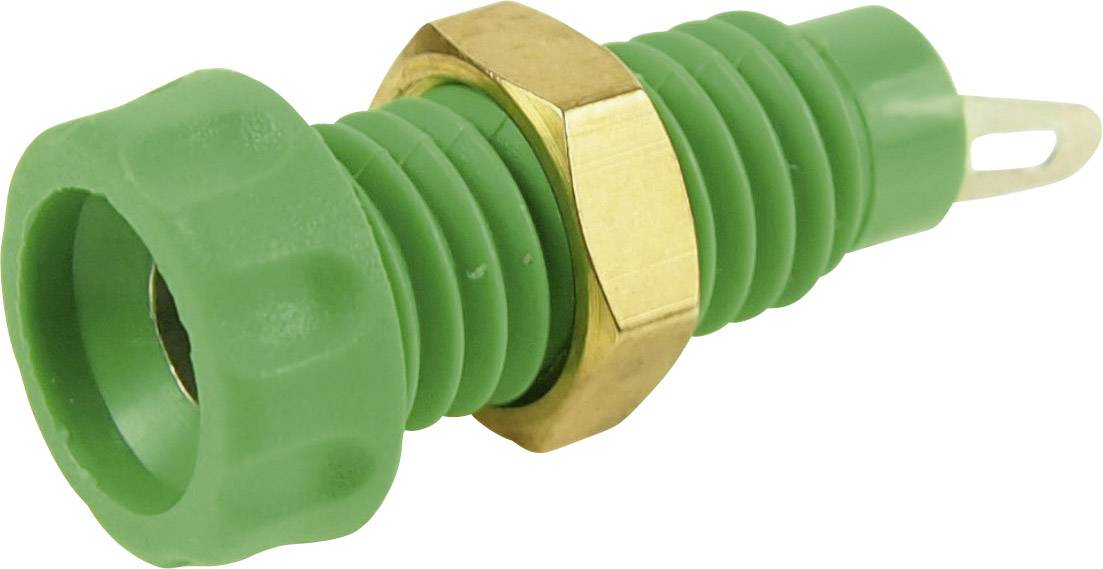 Cliff CL1460A Laborbuchse Buchse, Einbau vertikal Stift-Ø: 4mm Grün