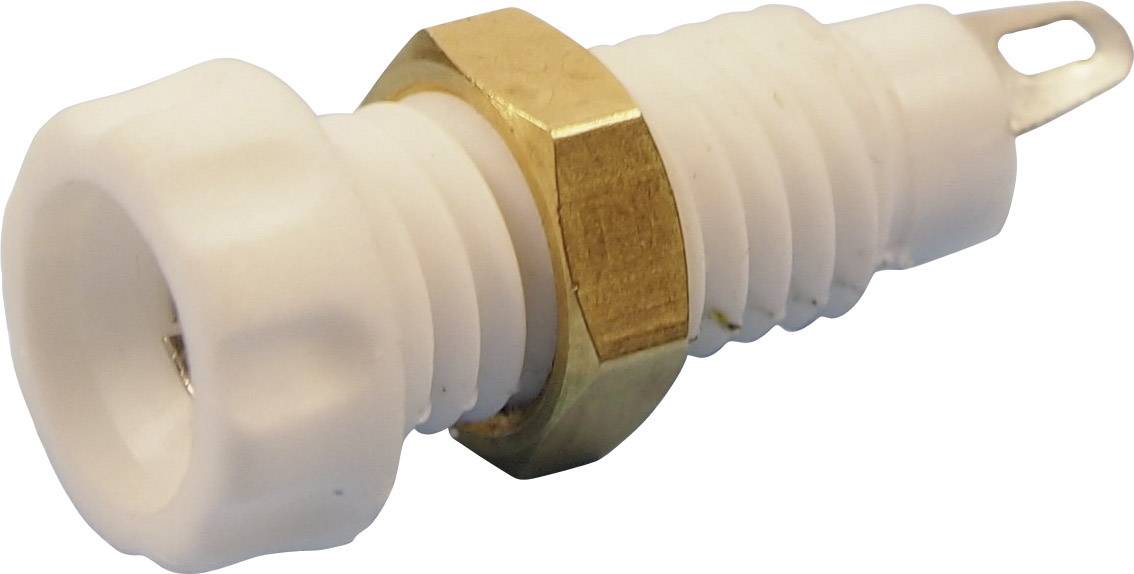 Cliff CL1464A Laborbuchse Buchse, Einbau vertikal Stift-Ø: 4mm Weiß