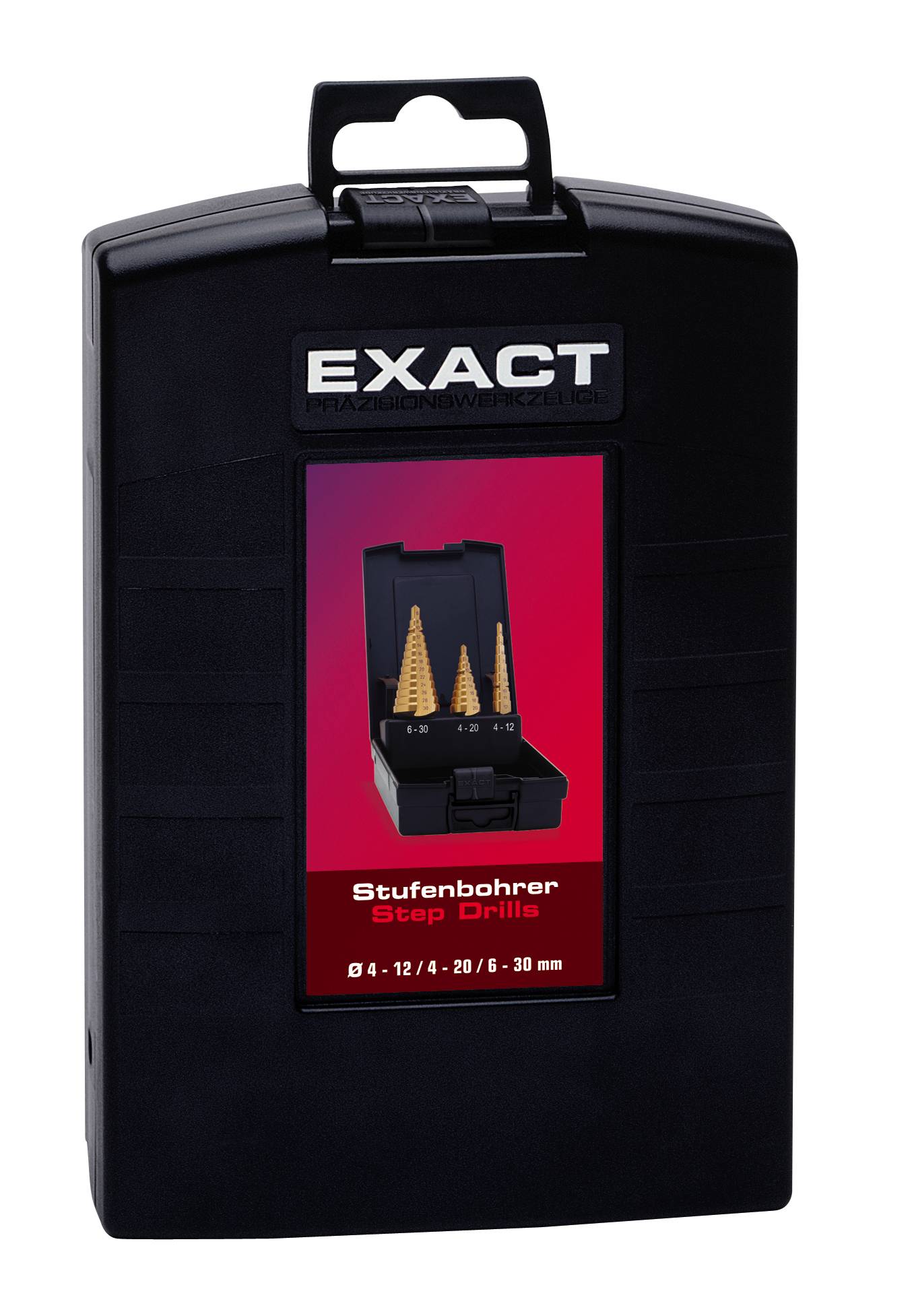 Exact 05350 HSS Stufenbohrer-Set 3teilig TiN 3-Flächenschaft 1 Set