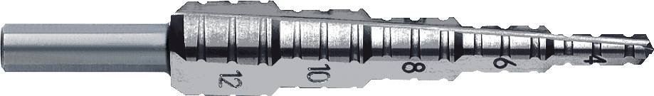 Exact 05376 HSS Fräs-Stufenbohrer Gesamtlänge 80mm 3-Flächenschaft 1St.