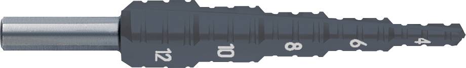 Exact 05378 HSS Fräs-Stufenbohrer Gesamtlänge 80mm 3-Flächenschaft 1St.