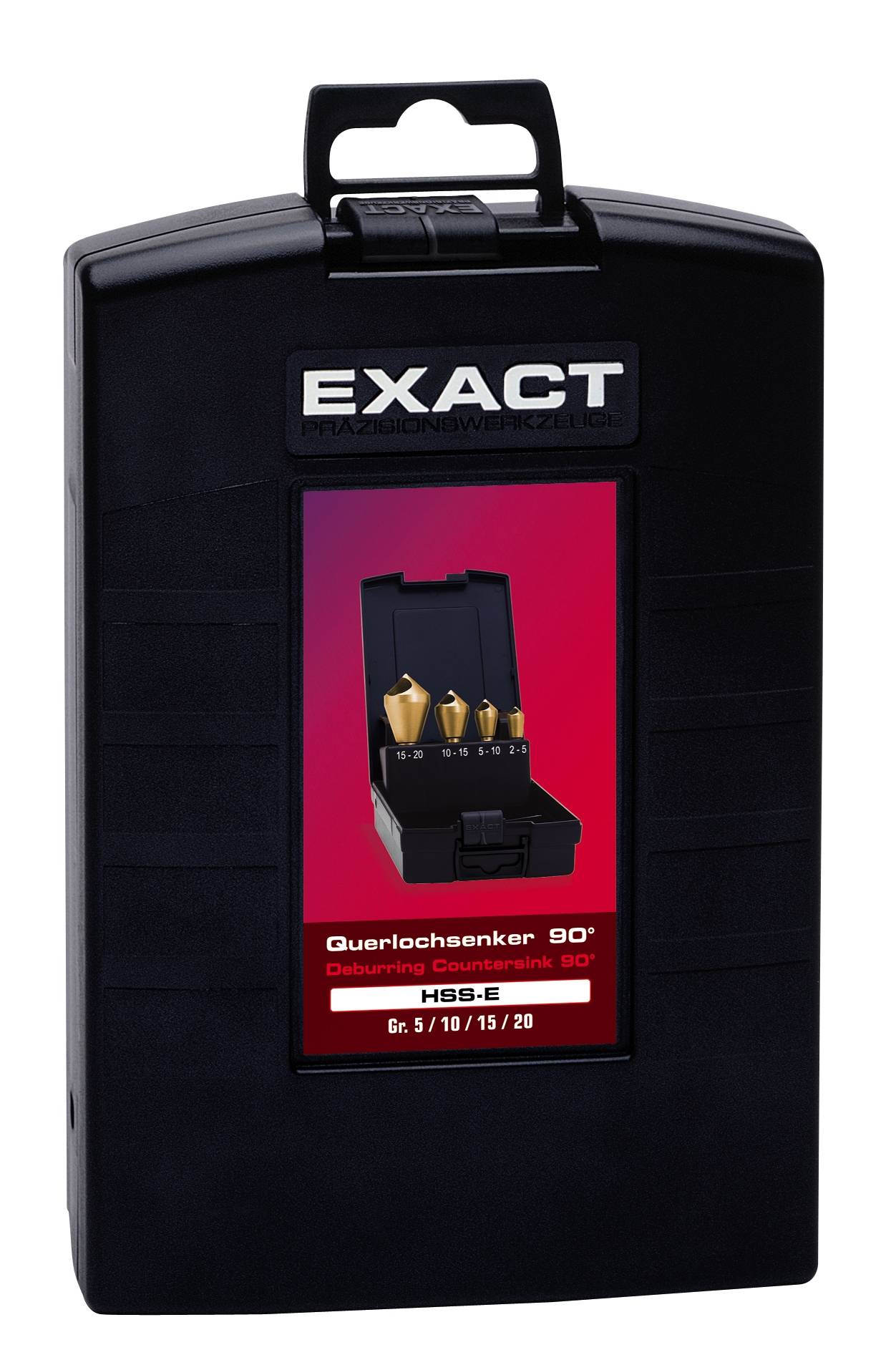 Exact 05446 Querlochsenker-Set 4teilig 5 mm, 10 mm, 15 mm, 20mm HSS-E TiN Zylinderschaft 1 Set