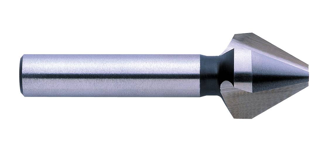 Ein Senkbohrer aus Metall mit einem zylindrischen Schaft und einem konischen Kopf, der für die Bearbeitung von Materialien verwendet wird.