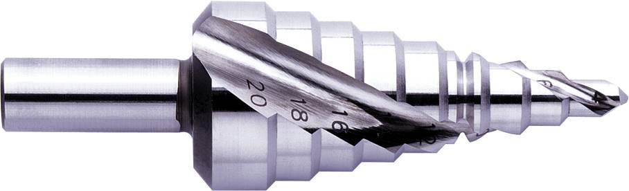 Exact 07027 HSS Stufenbohrer Gesamtlänge 76mm 3-Flächenschaft 1St.