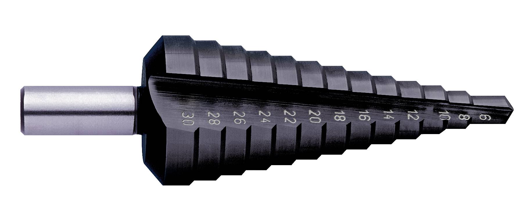 Exact 50066 HSS Stufenbohrer Gesamtlänge 120mm TiAIN 3-Flächenschaft 1St.