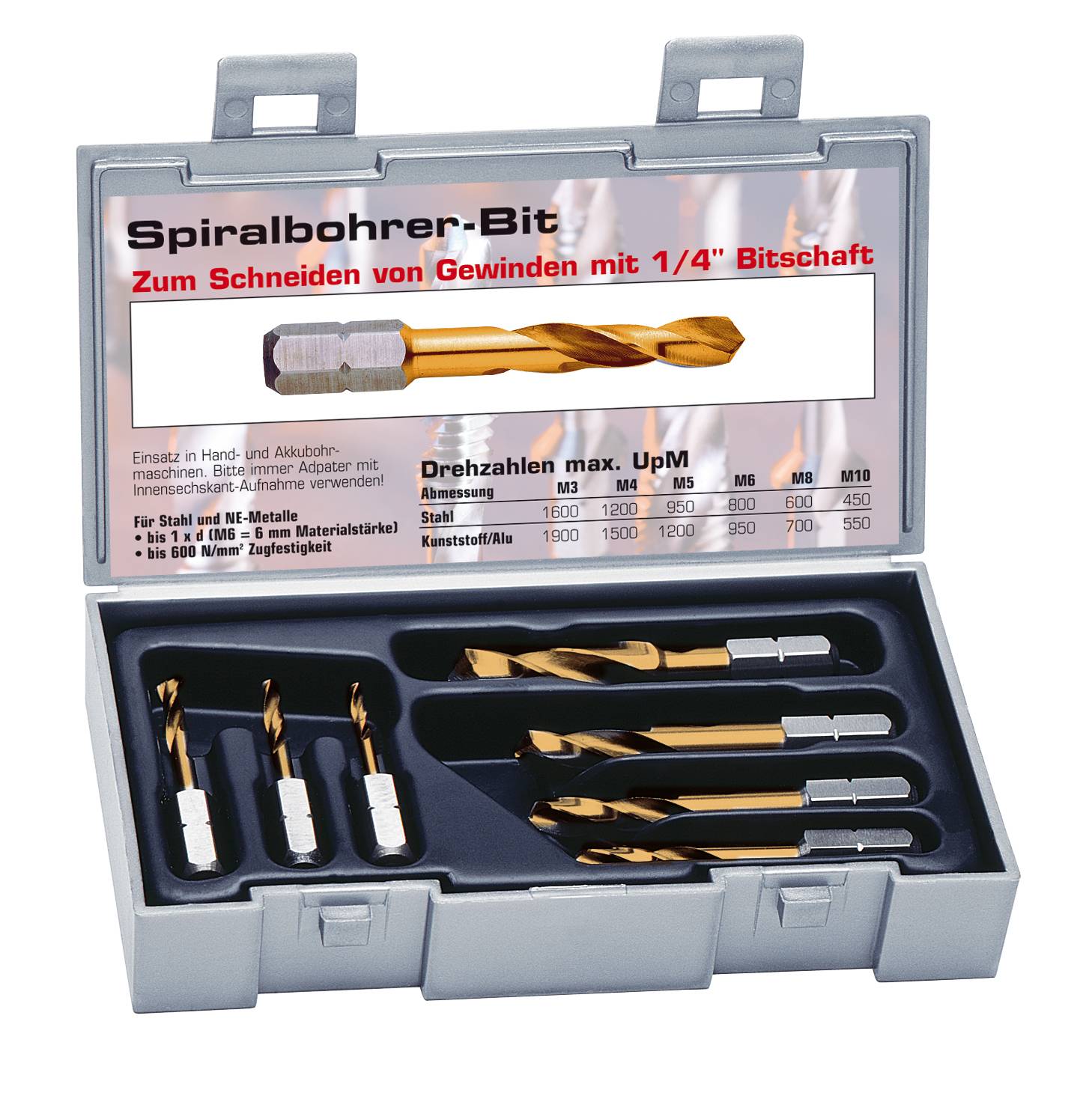 Exact 50896 HSS Metall-Spiralbohrer-Set 8teilig DIN 3126 1/4" (6.3 mm) 1 Set