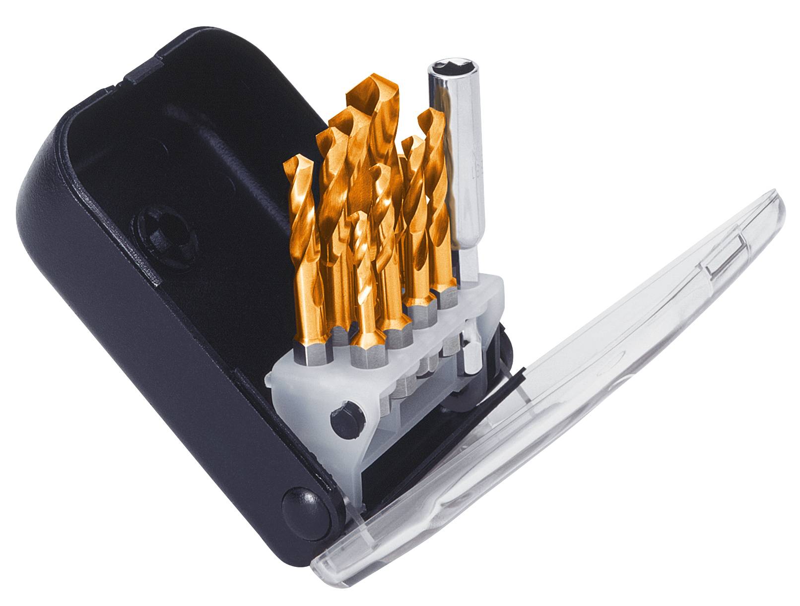 Exact 50906 HSS Metall-Spiralbohrer-Set 9teilig 3 mm, 4 mm, 5 mm, 5.5 mm, 6 mm, 8 mm, 10mm TiN DIN 3126 1/4" (6.3 mm) 1 Set