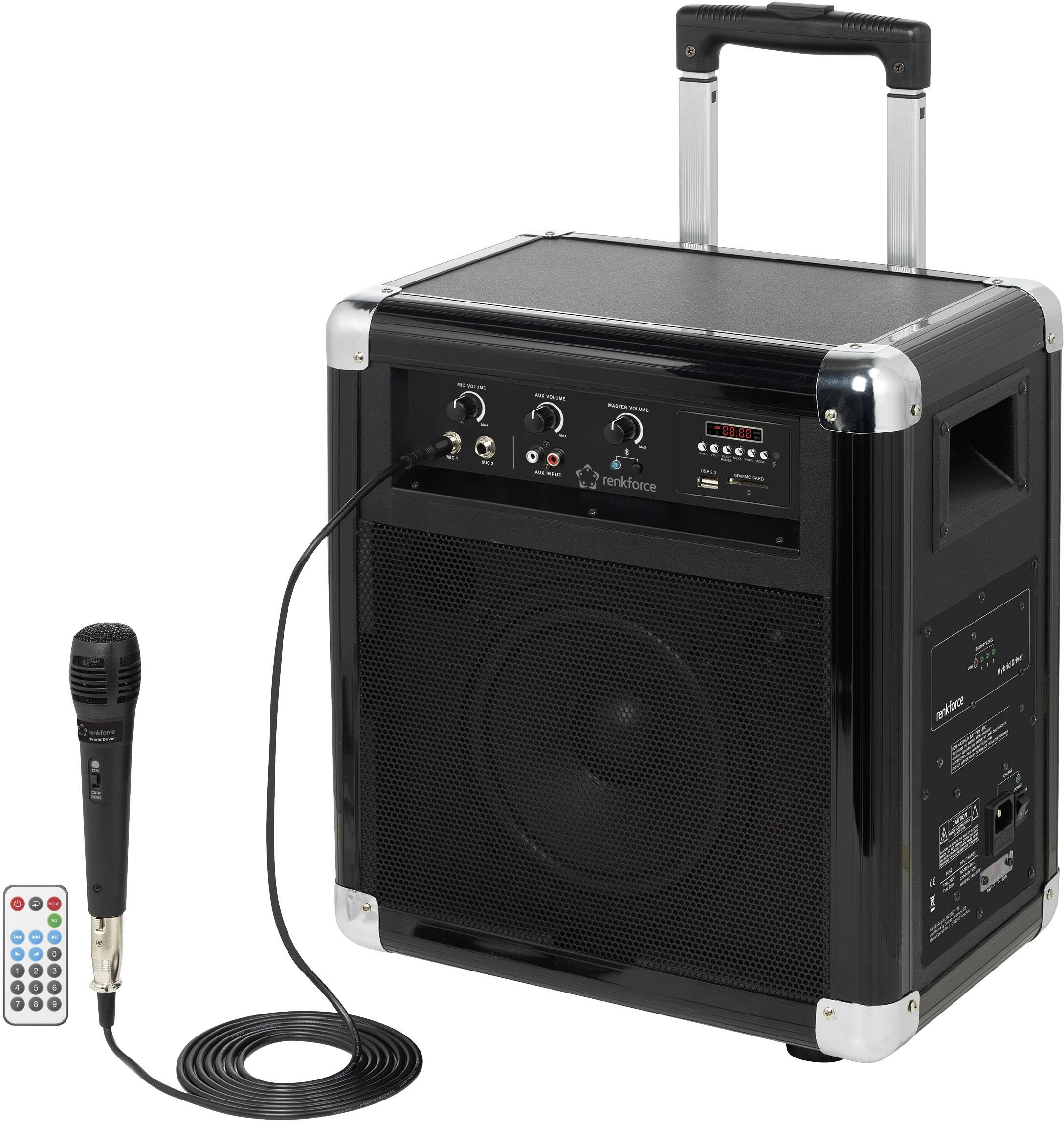 Renkforce Hybrid Driver Mobiler Lautsprecher 20 cm 8 Zoll akkubetrieben 1 St.