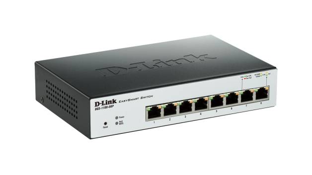 D-Link DGS-1100-08P Netzwerk Switch 8 Port 1 GBit/s PoE-Funktion