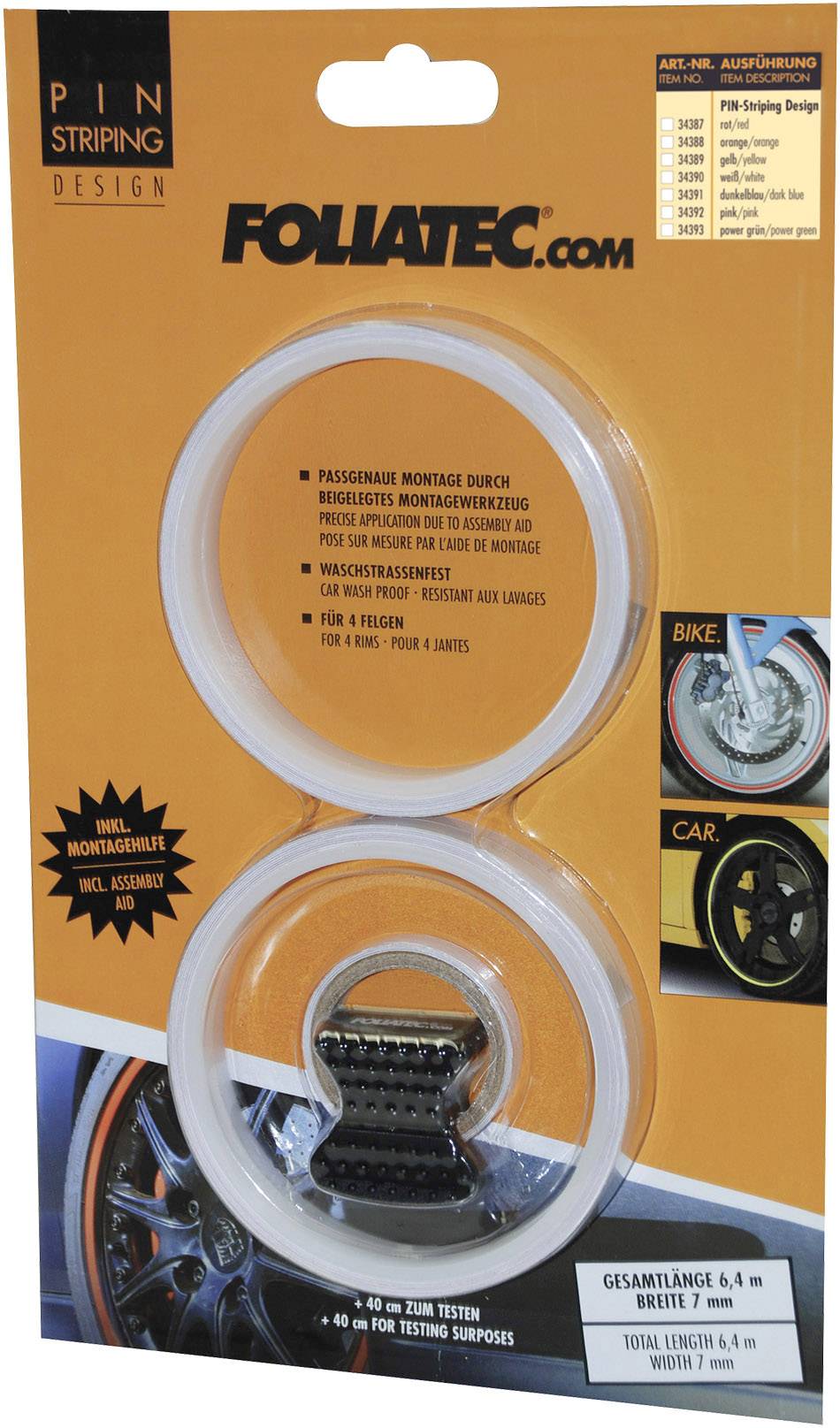 Foliatec PIN-Striping Felgendesign weiß