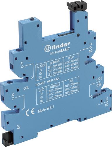 Finder 93.61.8.230 Relaissockel mit Haltebügel, mit LED, mit EMV-Entstörbeschaltung Passend für Se