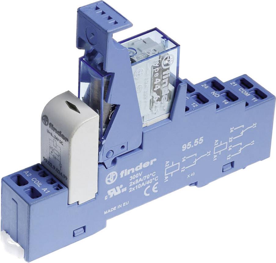 Finder 48.82.7.012.0050 Relaisbaustein Nennspannung: 12 V/DC Schaltstrom (max.): 10A 2 Wechsler 1St.
