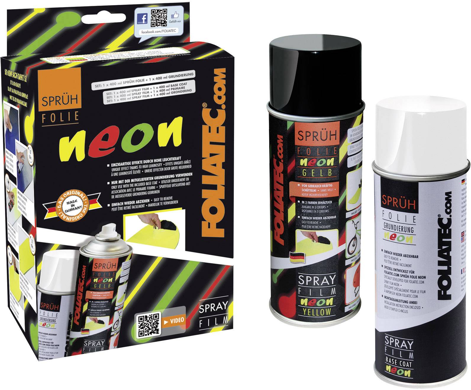 Foliatec Sprühfolie 2er Set Neon Gelb 2094  1 Set