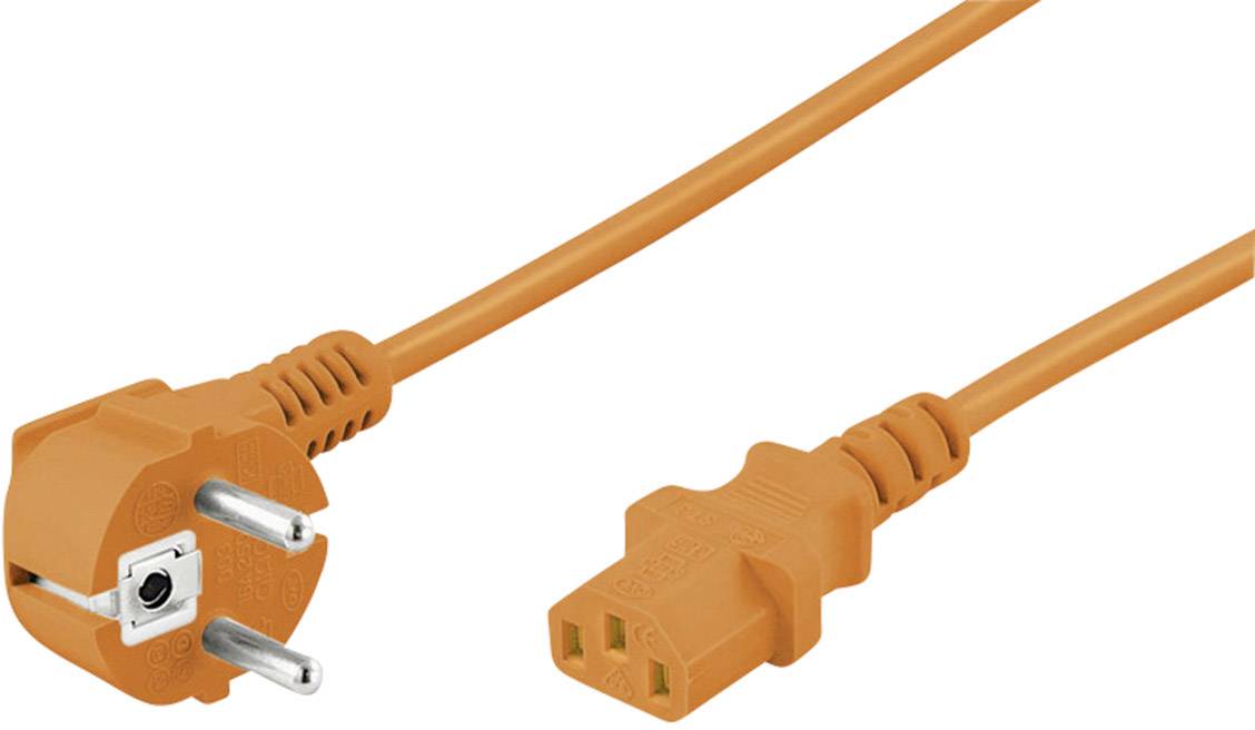 Goobay 95288 Kaltgeräte Anschlusskabel Orange 2.00 m