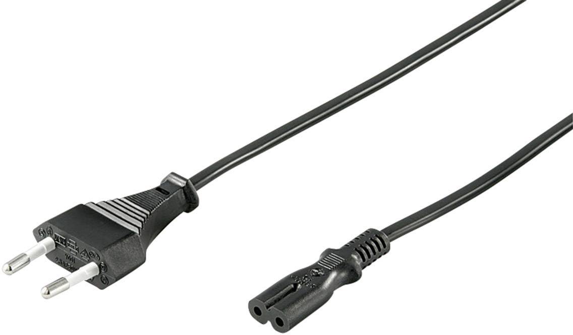 Netzkabel 5 m, Schwarz - Eurostecker (Typ C, CEE 7/16) > Gerätebuchse C7