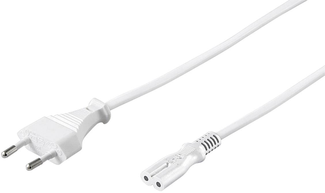 Goobay 93988 Netzkabel mit Eurostecker & C7 Buchse universell Stromkabel für PlayStation & Xbox Eurokabel, Weiß, 5.00 m