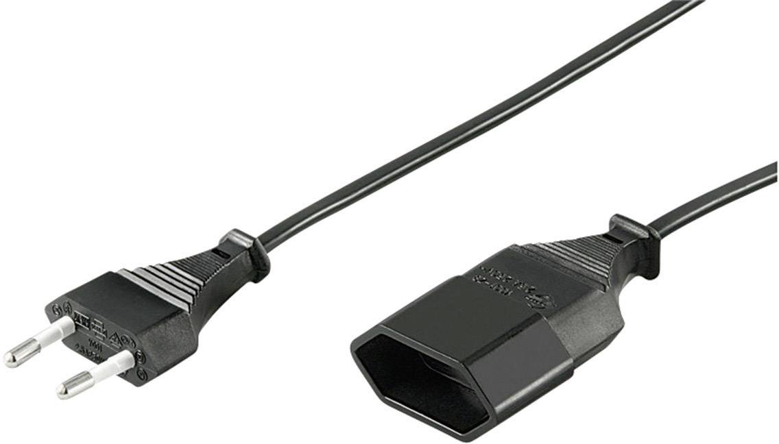 Goobay 50508 Strom Verlängerungskabel Schwarz 3.00 m H03VVH2-F 2X 0,75 mm²