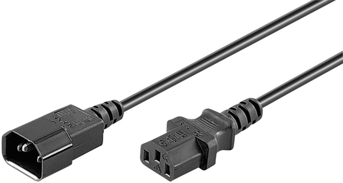 Goobay 95125 Kaltgeräte Verlängerungskabel Schwarz 1.00 m