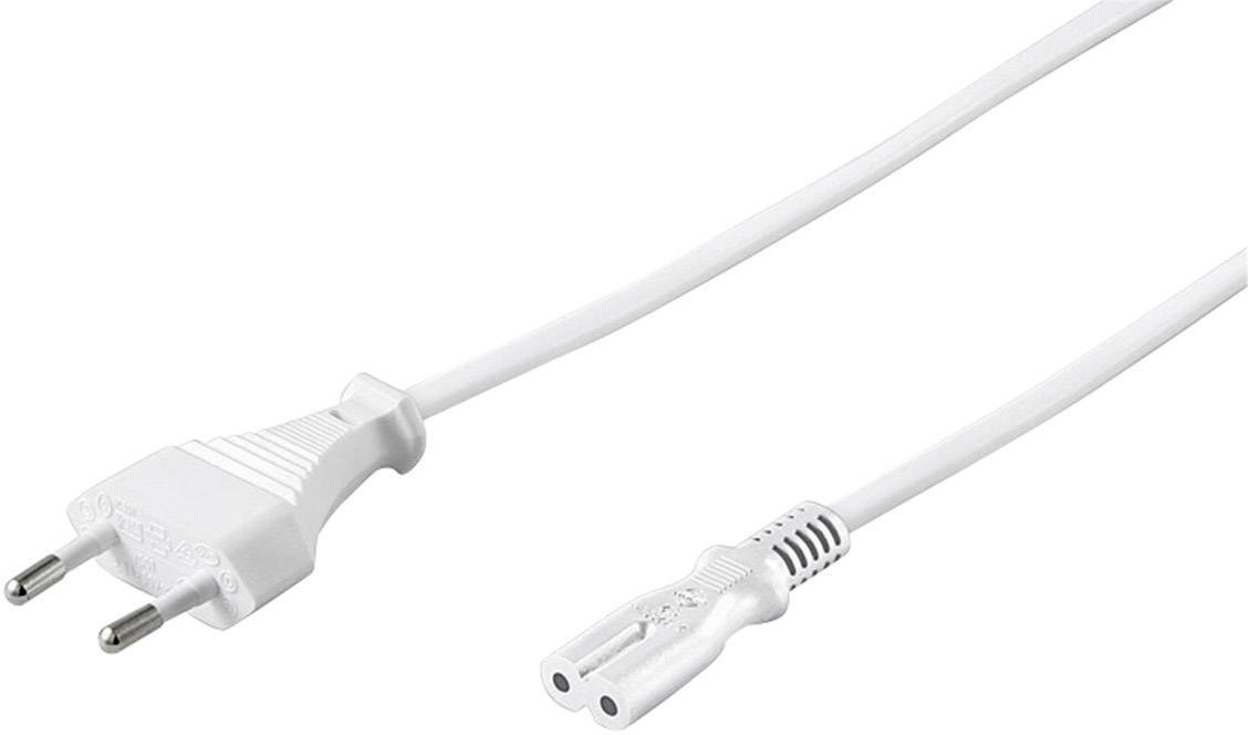 Goobay Anschlusskabel Eurostecker, 3 m, Weiß Eurostecker (Typ C, CEE 7/16) > Gerätebuchse C7 3 m