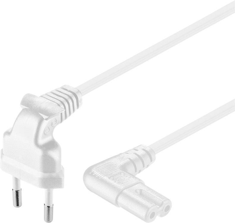 Goobay Anschlusskabel Eurostecker beidseitig abgewinkelt, 1 m, Weiß Eurostecker (Typ C, CEE 7/16) > Gerätebuchse C7 1 m