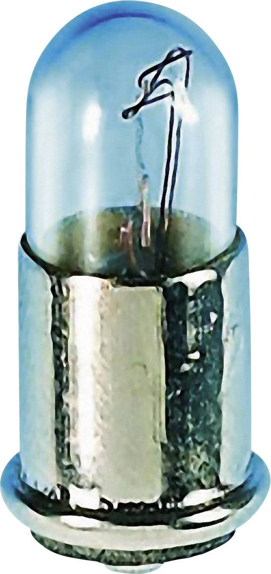 Eine kleine Glühlampe mit Metallfuß und gläsernem Kolben, typischerweise für Taschenlampen oder elektronische Geräte verwendet.