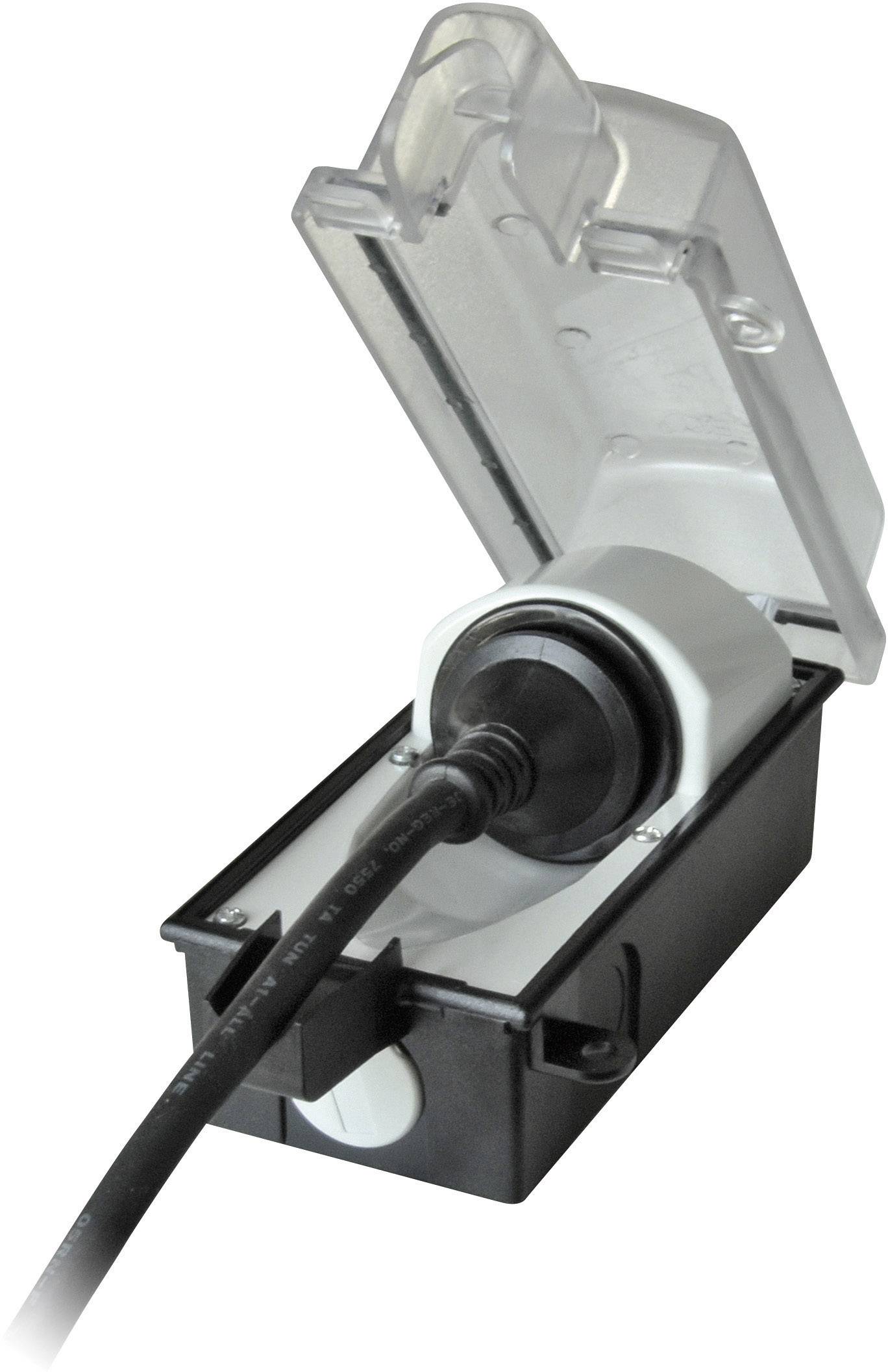 InterBär 9015-001.01 Aufputz-Steckdose abschließbar IP44 Schwarz, Transparent