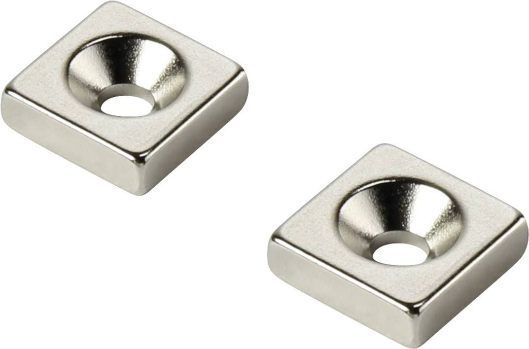 TRU Components W25L25T3-M5 Permanent-Magnet Rechteckig (L x B x H) 25 x 25 x 3 mm N35 Grenztemperat