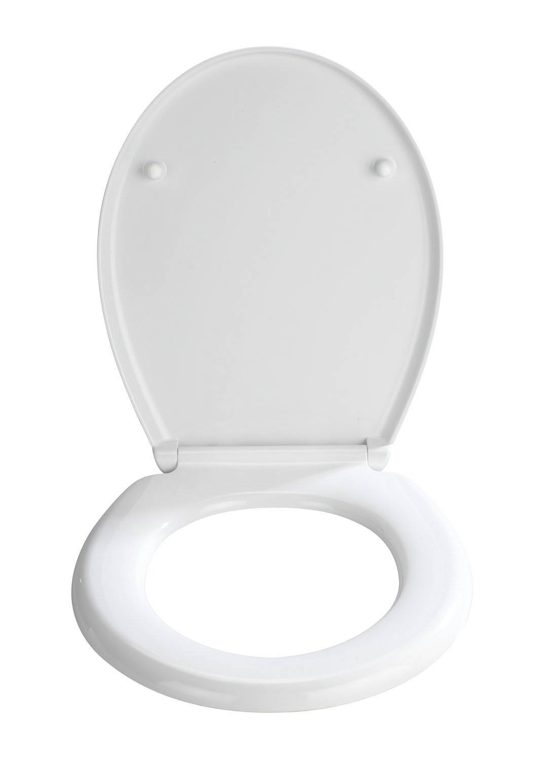 Wenko 18420800 Bilbao WC-Sitz Befestigungsclip Edelstahl, Duroplast mit Absenkautomatik, rostfrei