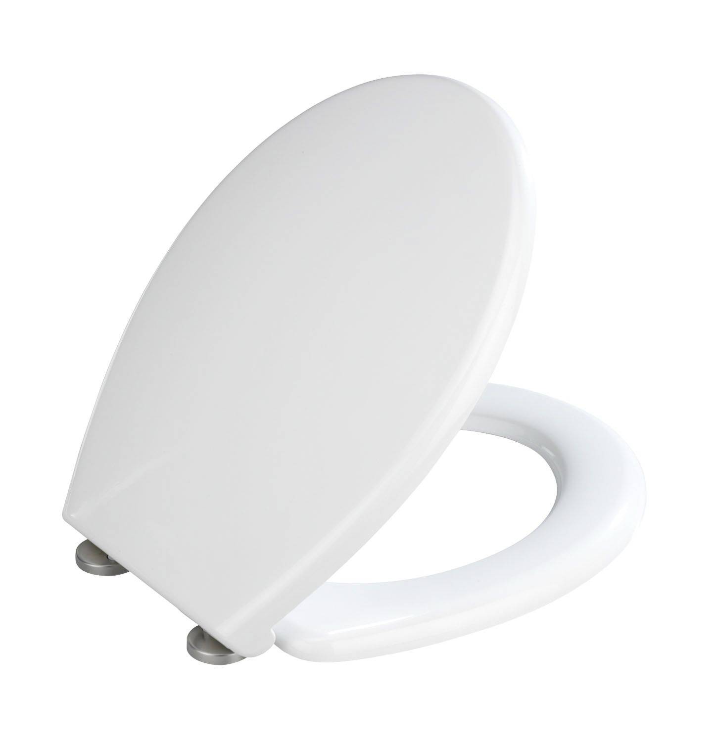 Wenko 18420800 Bilbao WC-Sitz Befestigungsclip Edelstahl, Duroplast mit Absenkautomatik, rostfrei