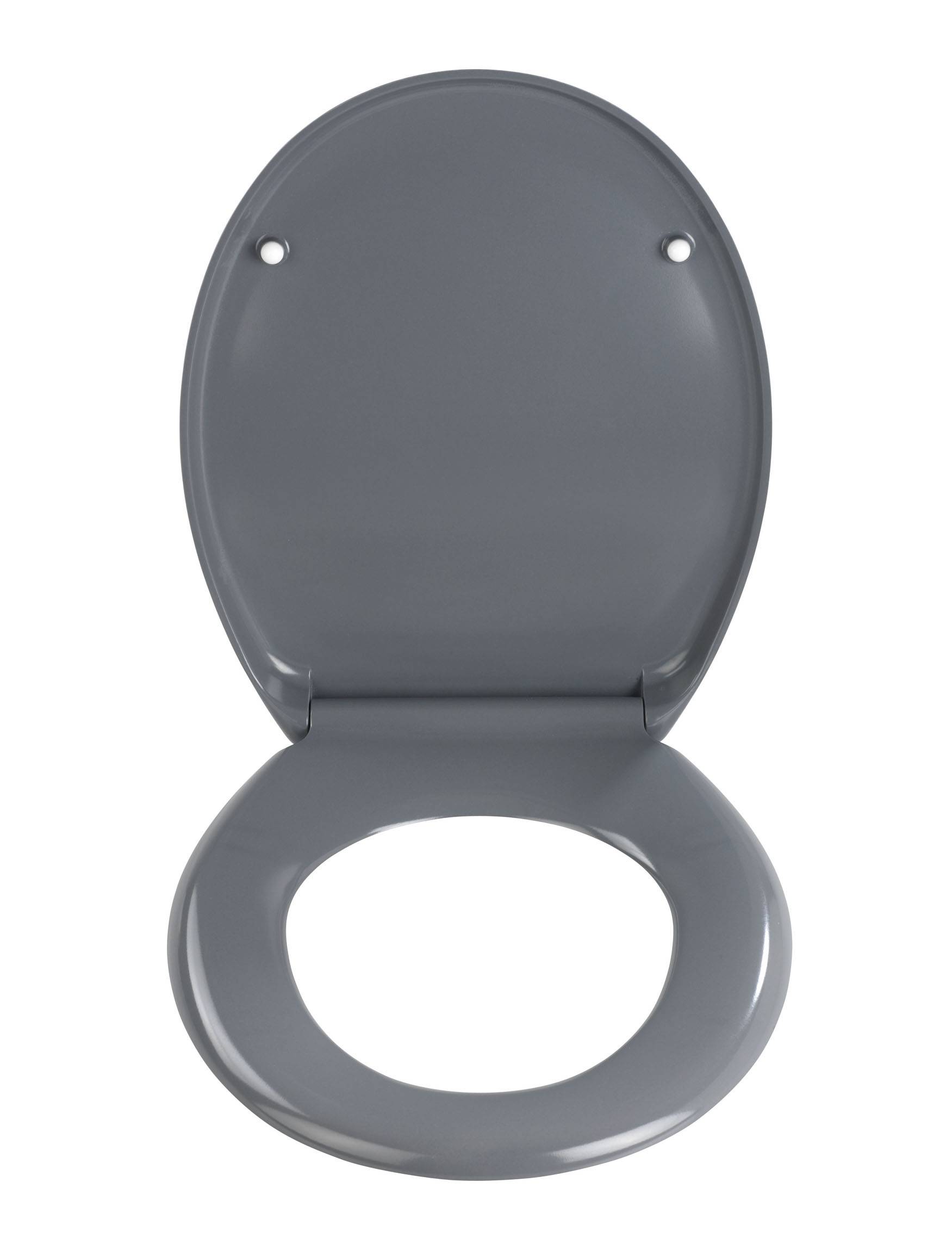 Wenko 19657800 Premium Ottana WC-Sitz Befestigungsclip Duroplast mit Absenkautomatik, rostfrei