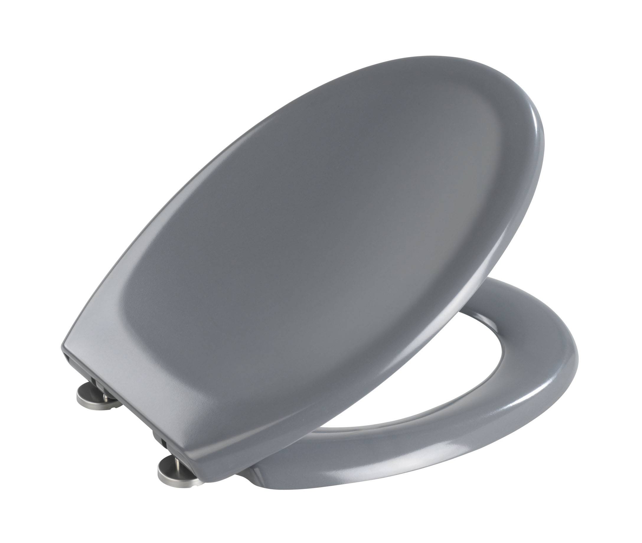 Wenko 19657800 Premium Ottana WC-Sitz Befestigungsclip Duroplast mit Absenkautomatik, rostfrei