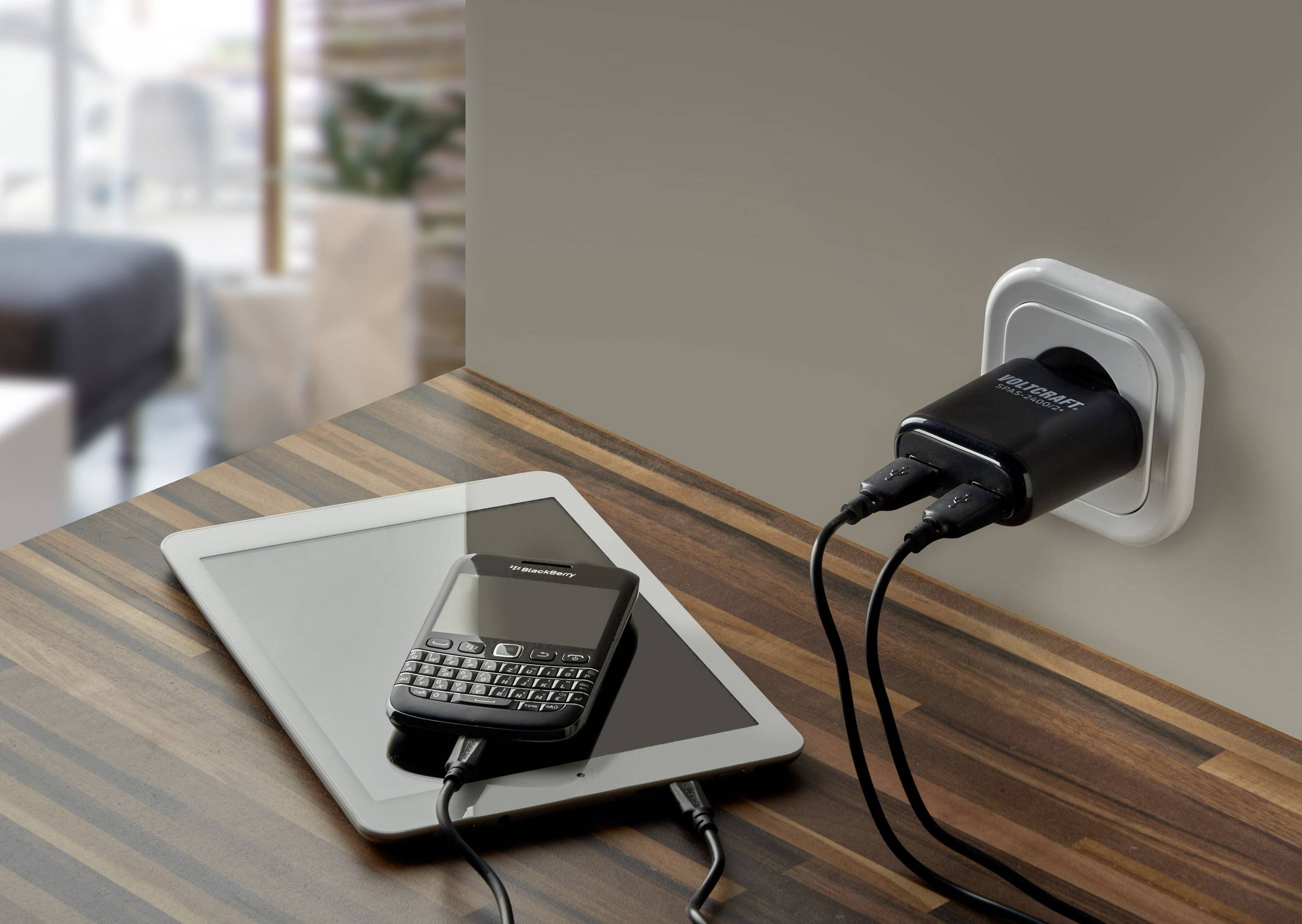 VOLTCRAFT SPAS-2400/2+ SPAS-2400/2+ USB-Ladegerät Steckdose Ausgangsstrom (max.) 4800mA 2 x USB