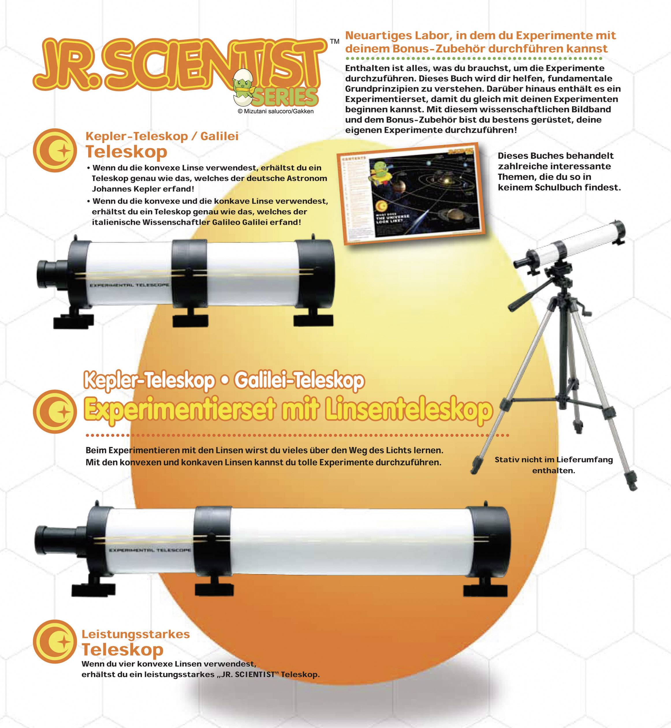 EDU Toys GK004 Experimentierset mit Linsenteleskop Astronomie Experimentier-Set ab 8 Jahre
