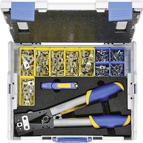 Klauke LBOXX65B Crimpzangen-Set 223teilig Rohrkabelschuhe, Rohrverbinder 6 bis 50 mm² Inkl. Kabelsc