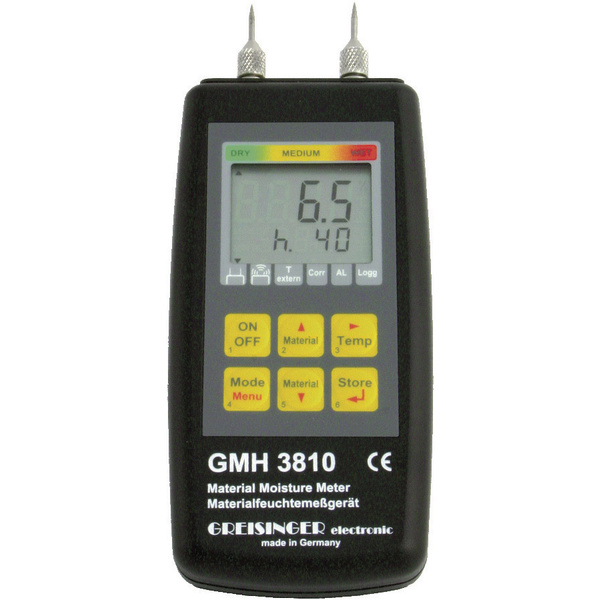 Greisinger GMH 3810 Materialfeuchtemessgerät Messbereich Baufeuchtigkeit (Bereich) 4 bis 100% vol Messbereich Holzfeuchtigkeit