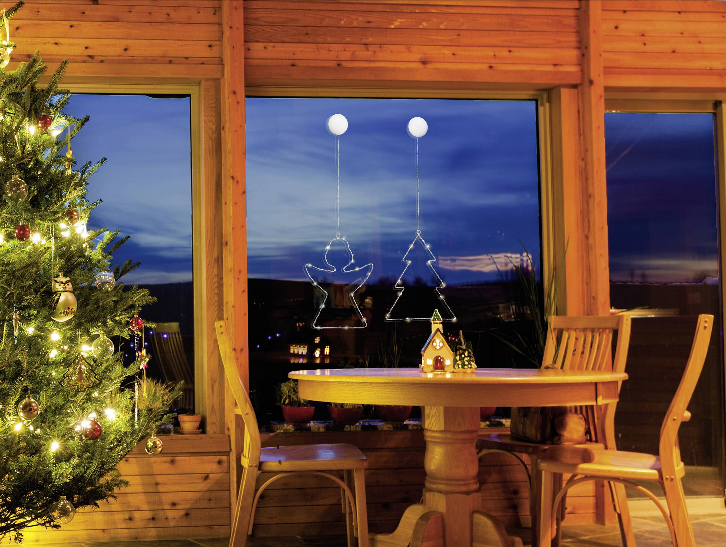 Polarlite LBA-50-014 LED-Fensterbild Engel Warmweiß LED Transparent