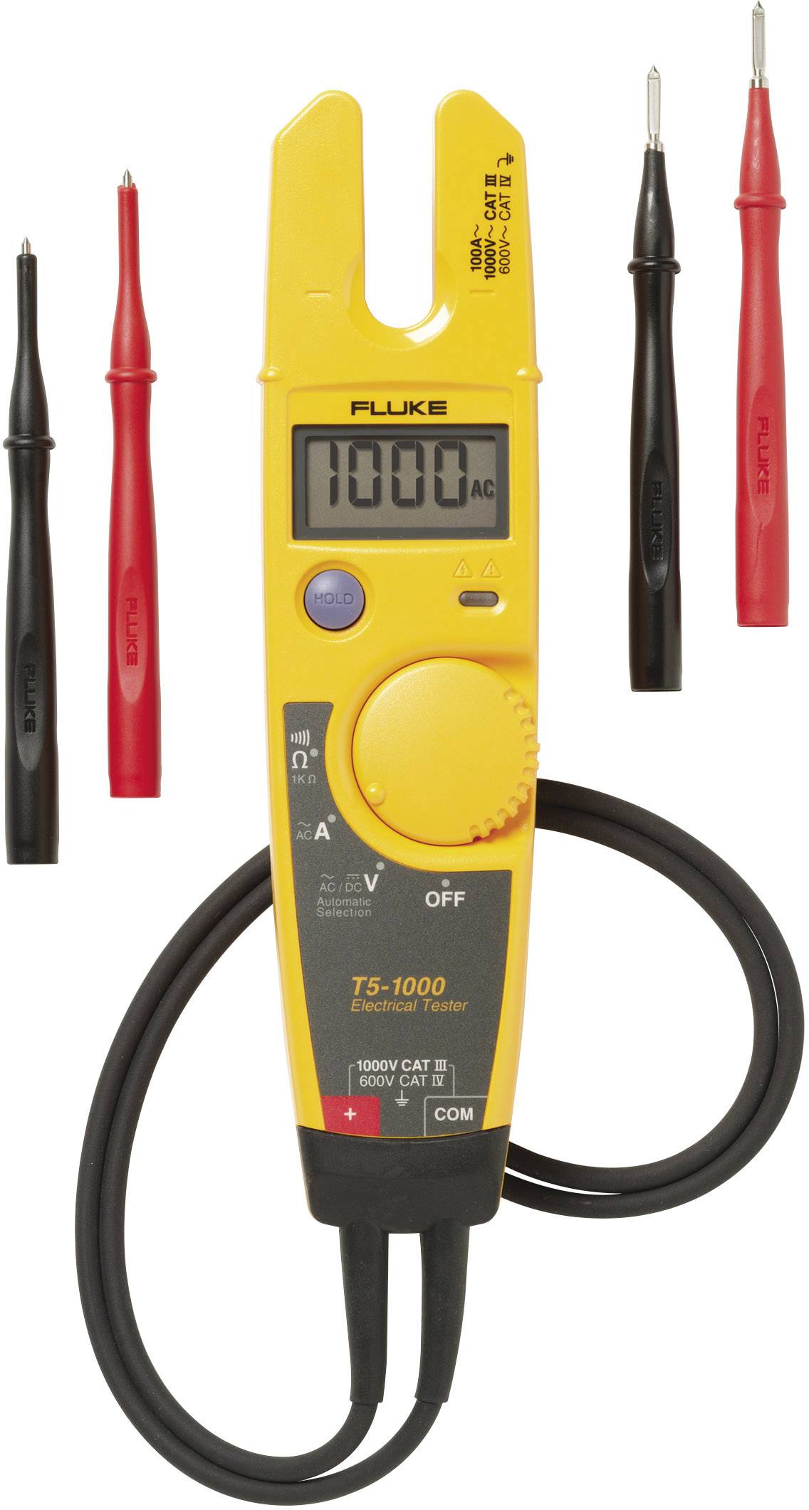 Fluke T5-1000 Zweipoliger Spannungsprüfer CAT III 1000V LCD, Akustik